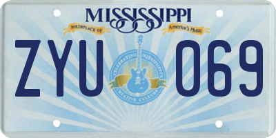 MS license plate ZYU069