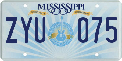 MS license plate ZYU075