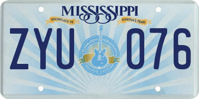 MS license plate ZYU076