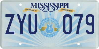 MS license plate ZYU079