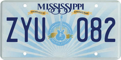 MS license plate ZYU082