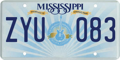 MS license plate ZYU083