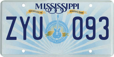 MS license plate ZYU093