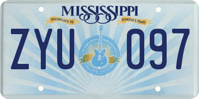 MS license plate ZYU097