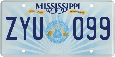 MS license plate ZYU099