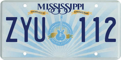 MS license plate ZYU112