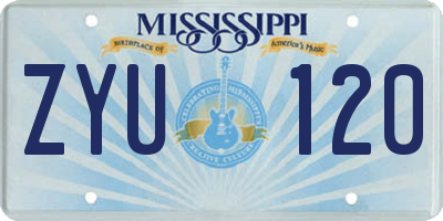 MS license plate ZYU120