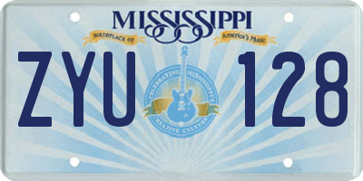 MS license plate ZYU128
