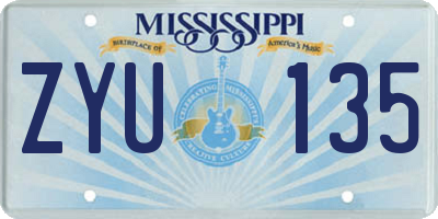 MS license plate ZYU135