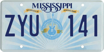 MS license plate ZYU141