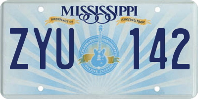 MS license plate ZYU142