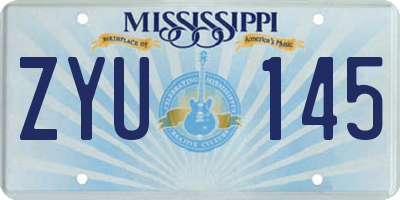 MS license plate ZYU145