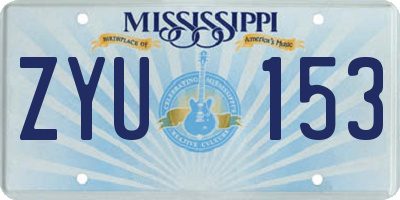 MS license plate ZYU153