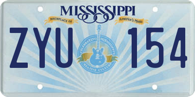MS license plate ZYU154