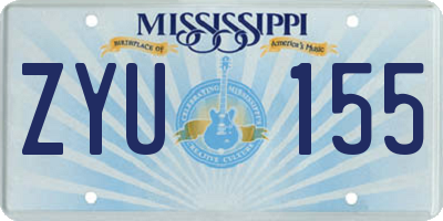 MS license plate ZYU155