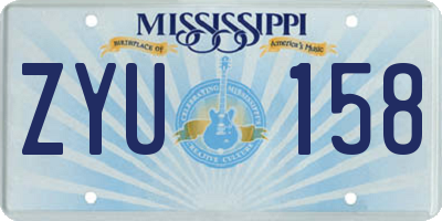 MS license plate ZYU158
