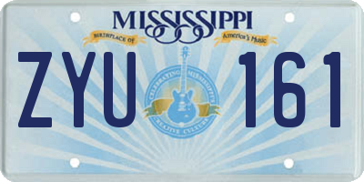 MS license plate ZYU161