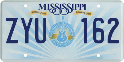 MS license plate ZYU162