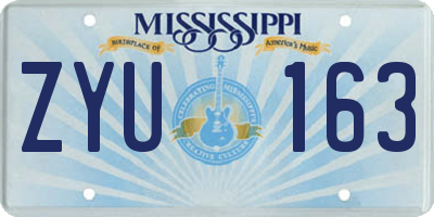 MS license plate ZYU163
