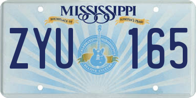 MS license plate ZYU165