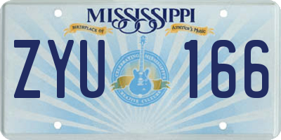 MS license plate ZYU166