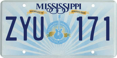MS license plate ZYU171