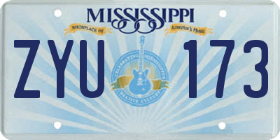 MS license plate ZYU173