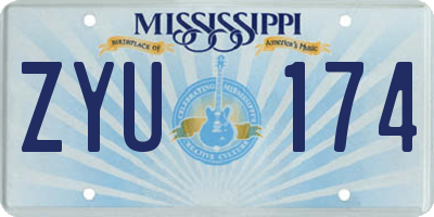 MS license plate ZYU174
