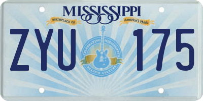 MS license plate ZYU175