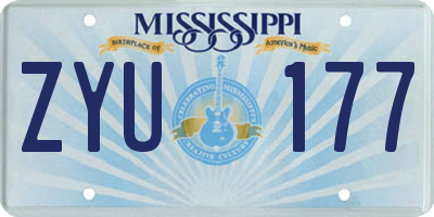 MS license plate ZYU177