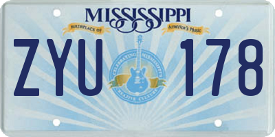 MS license plate ZYU178