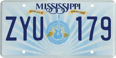 MS license plate ZYU179