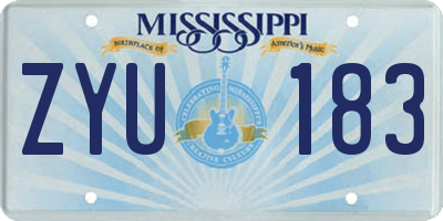 MS license plate ZYU183