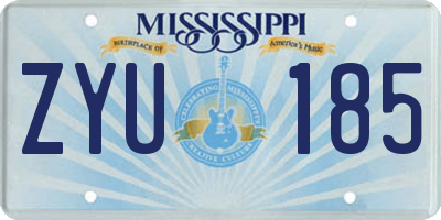 MS license plate ZYU185