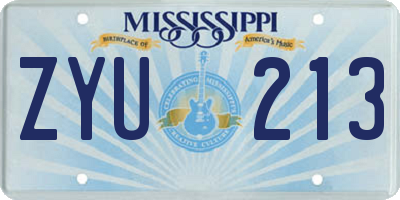 MS license plate ZYU213