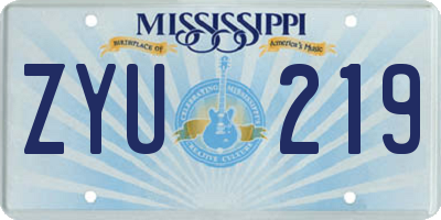 MS license plate ZYU219
