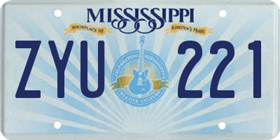 MS license plate ZYU221