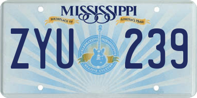 MS license plate ZYU239