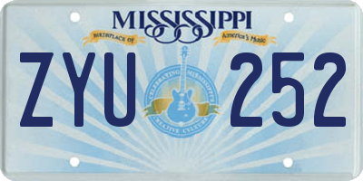 MS license plate ZYU252
