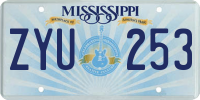MS license plate ZYU253