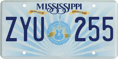 MS license plate ZYU255