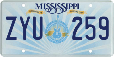 MS license plate ZYU259