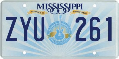 MS license plate ZYU261