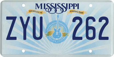 MS license plate ZYU262