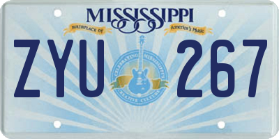 MS license plate ZYU267