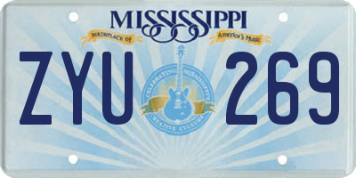 MS license plate ZYU269