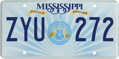MS license plate ZYU272