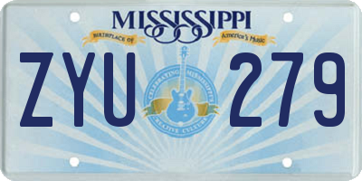 MS license plate ZYU279