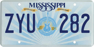 MS license plate ZYU282