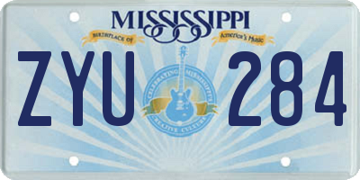 MS license plate ZYU284